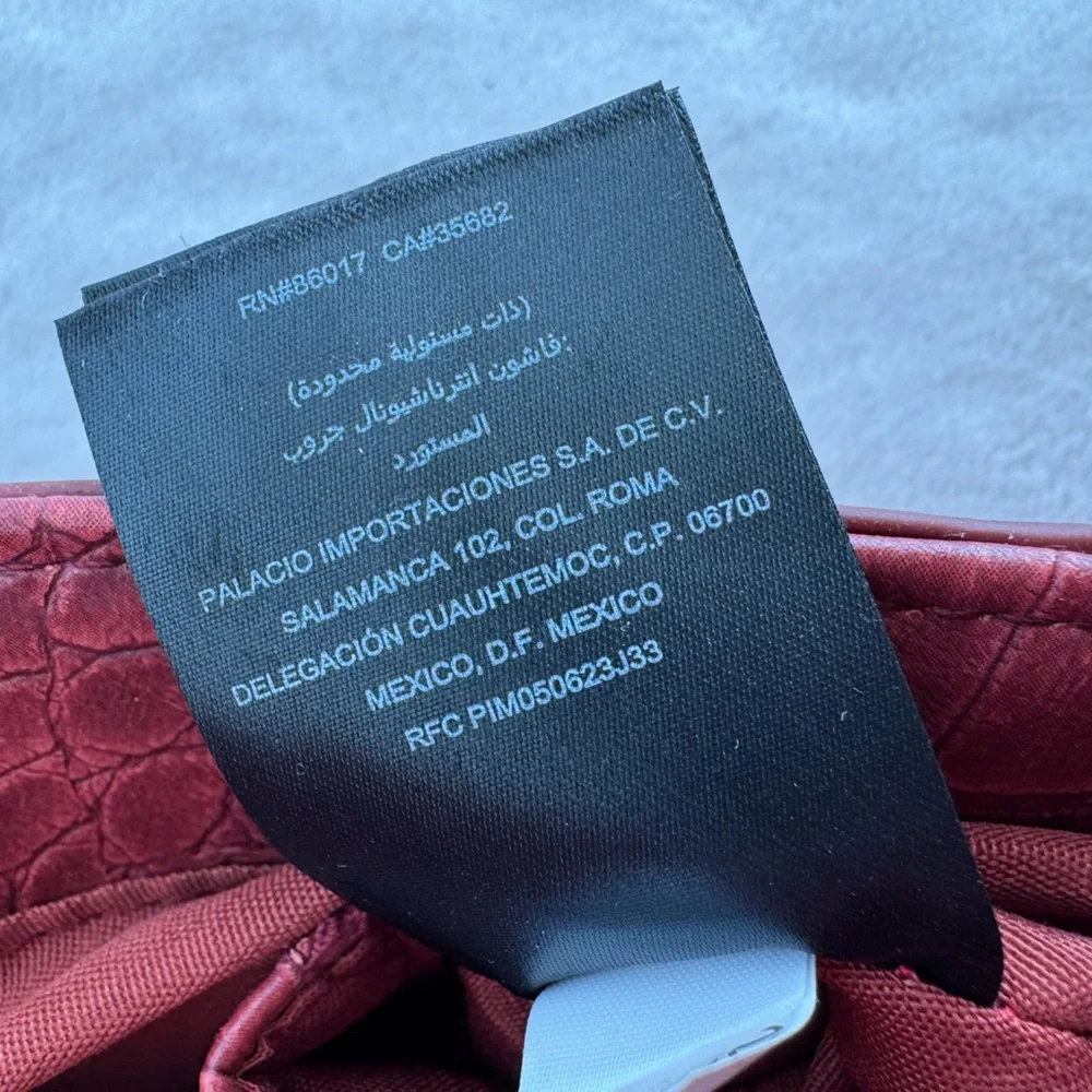 ‼️Sold‼️ Michelle Mini Saddle Red Croc-Embossed Chain Shoulder Bag-New With Tags - Picture 14 of 16